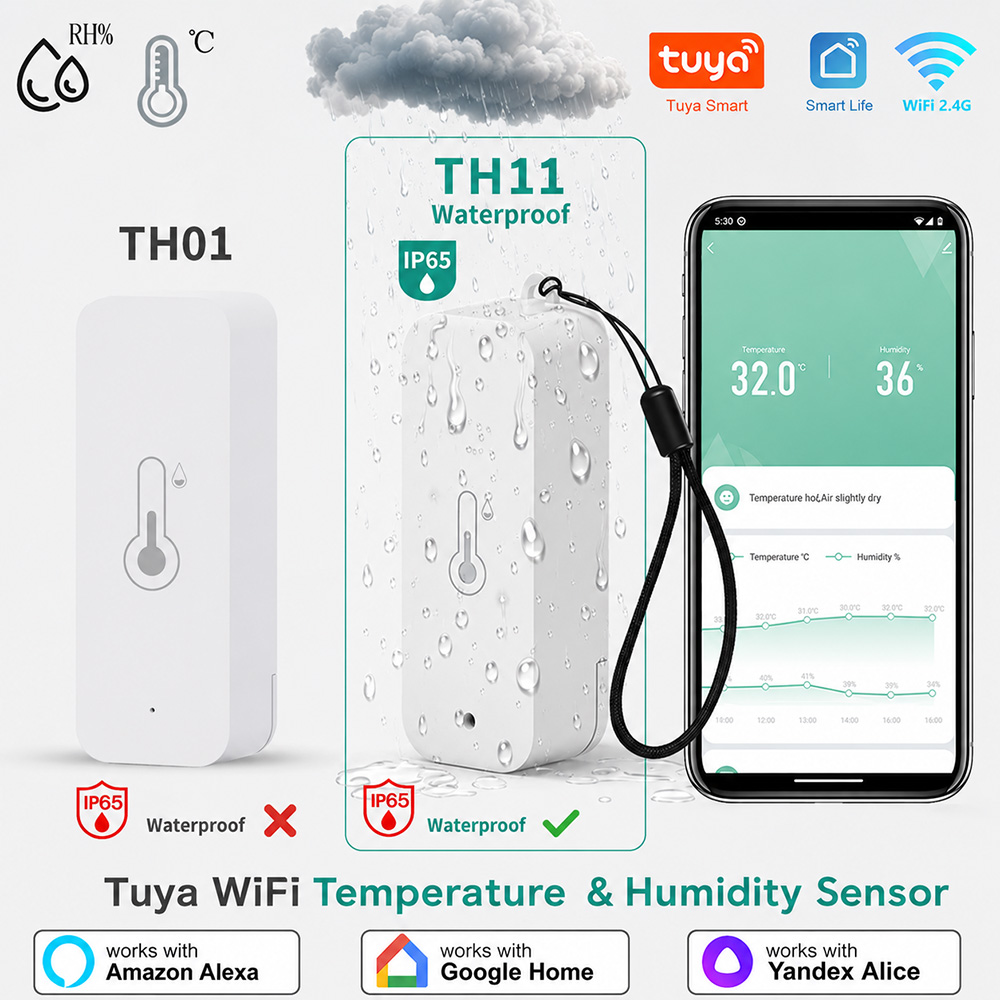 Smart Garden Arduino - IP65 Waterdichte Tuya WiFi Buitentemperatuur- en