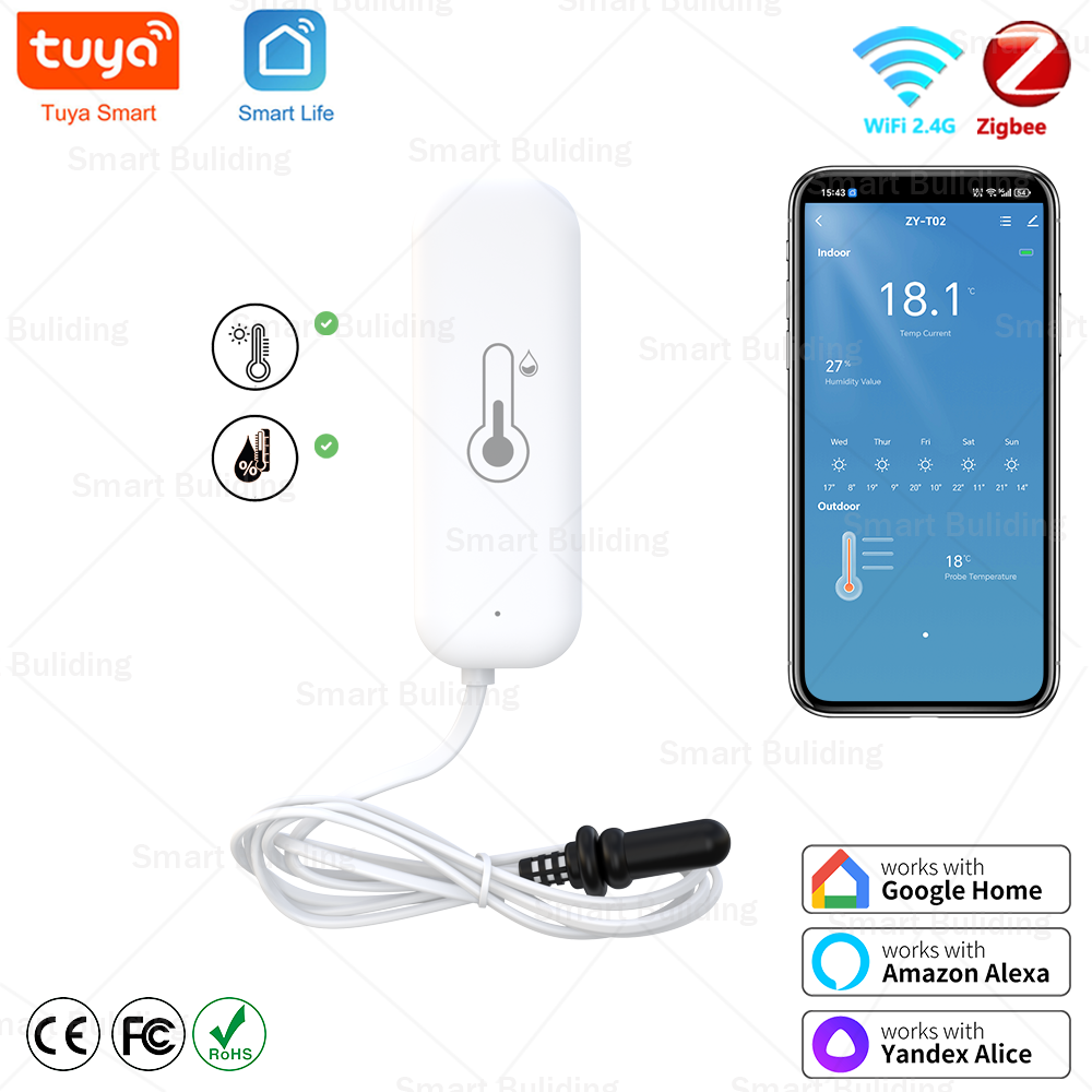 Smart Garden Click And Grow - Tuya Zigbee WiFi temperatuur-vochtigheidssensor met externe