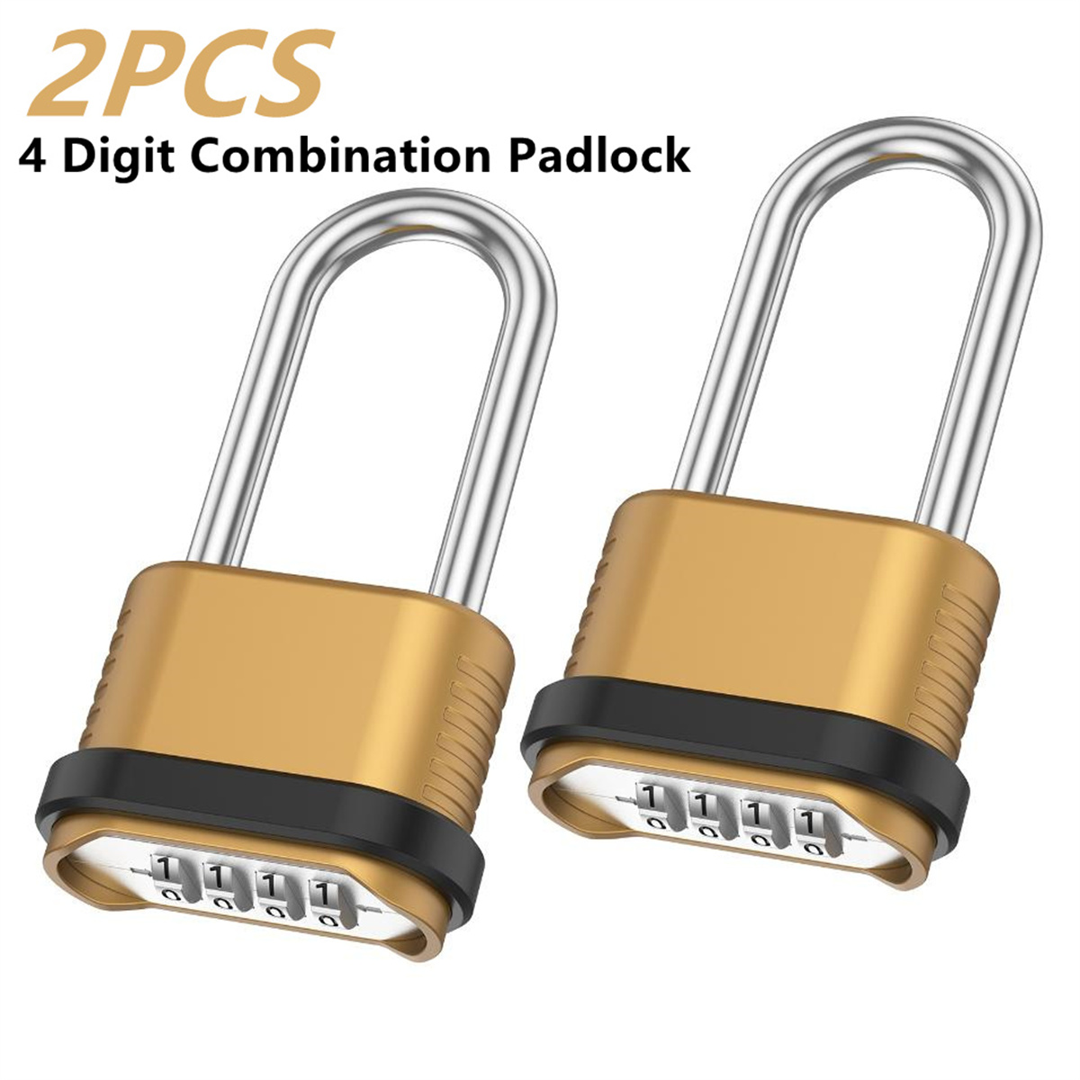 Smart Garden Gate Lock - Combinatiehangslot 4 Cijfers Lange Beugel 2/8