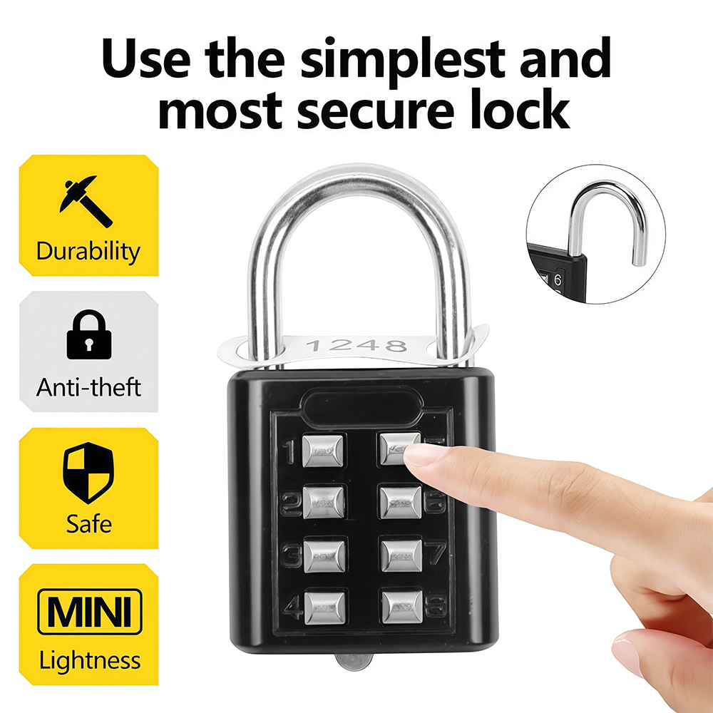 Smart Garden Gate Lock - 8-cijferige combinatie buitenknop Waterdicht Vast willekeurig