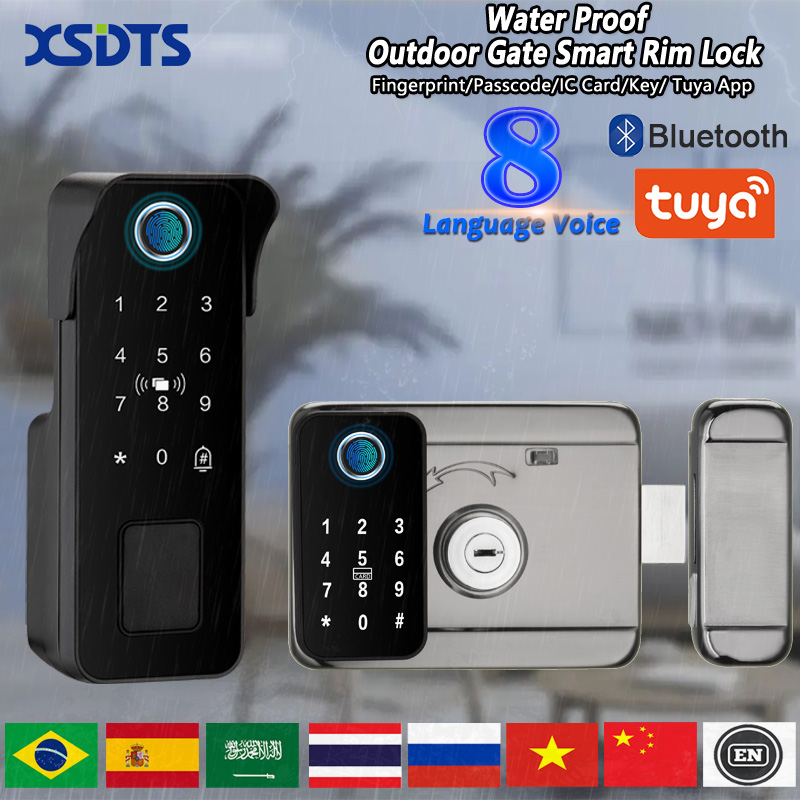 Smart Garden Gate Lock - Waterdicht slim deurslot Vingerafdruk Buitentuin Afstandsbediening