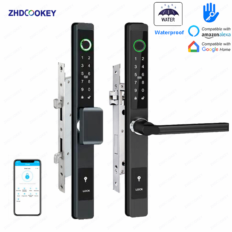 Smart Garden Gate Lock - ZHDCOOKEY Biometrisch digitaal deurslot Waterdicht TTLock