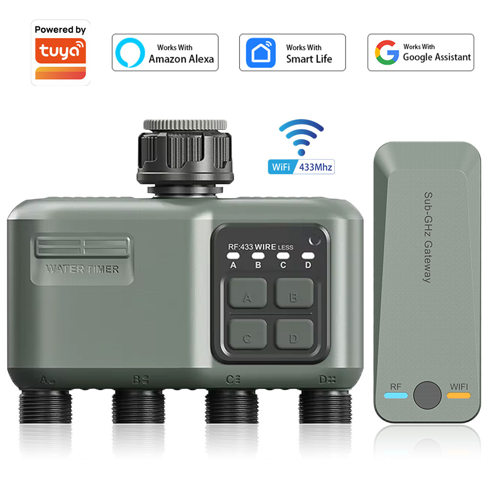 Smart Garden Technology - 4-uitlaat programmeerbare watertimer voor tuinslang, met