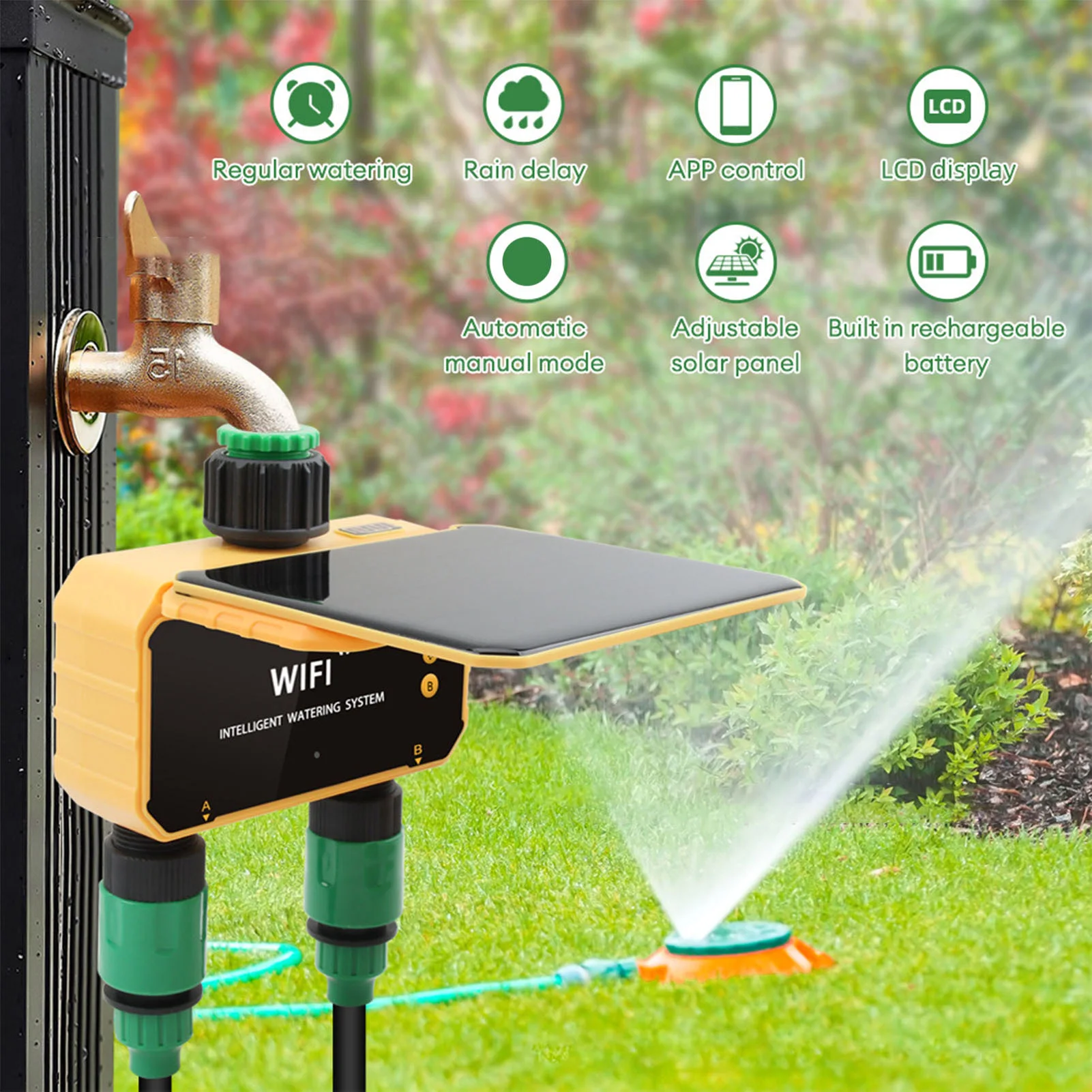 Gardena Smart Irrigation Control - Solar WiFi Smart Irrigatie Timer Regendetectiefunctie